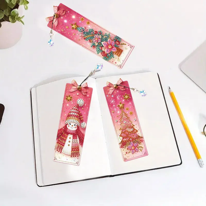 DIY Diamantmalerei Lesezeichen Weihnachtsmotive mit Anhängern