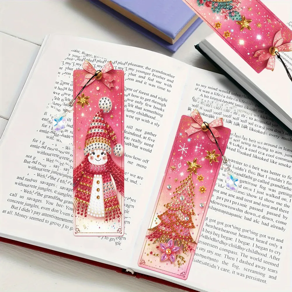 DIY Diamantmalerei Lesezeichen Weihnachtsmotive mit Anhängern
