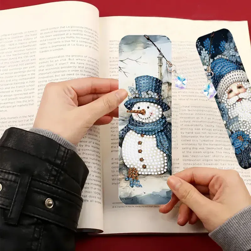 DIY Diamantmalerei Lesezeichen Weihnachtsmotive mit Anhängern