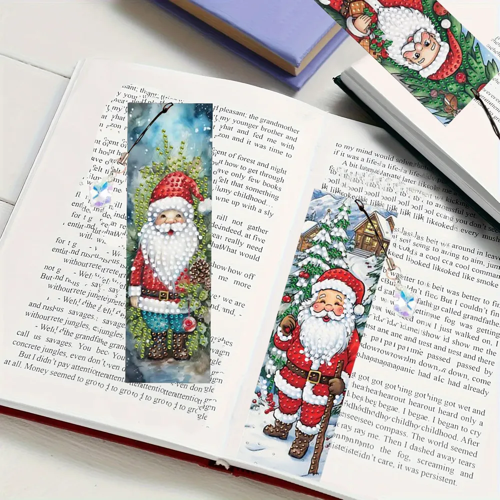 DIY Diamantmalerei Lesezeichen Weihnachtsmotive mit Anhängern