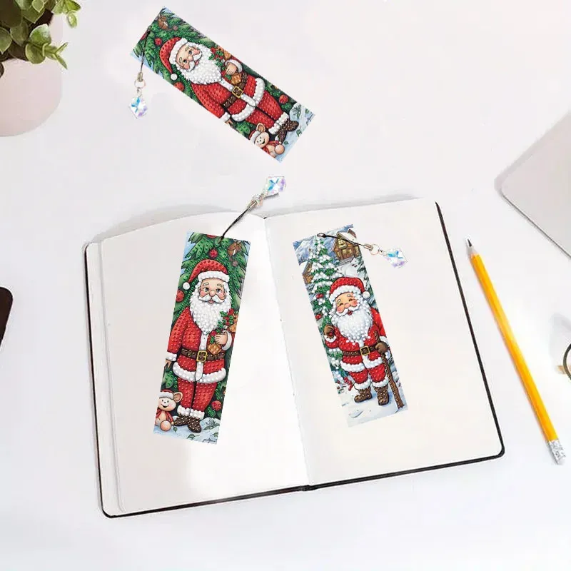 DIY Diamantmalerei Lesezeichen Weihnachtsmotive mit Anhängern