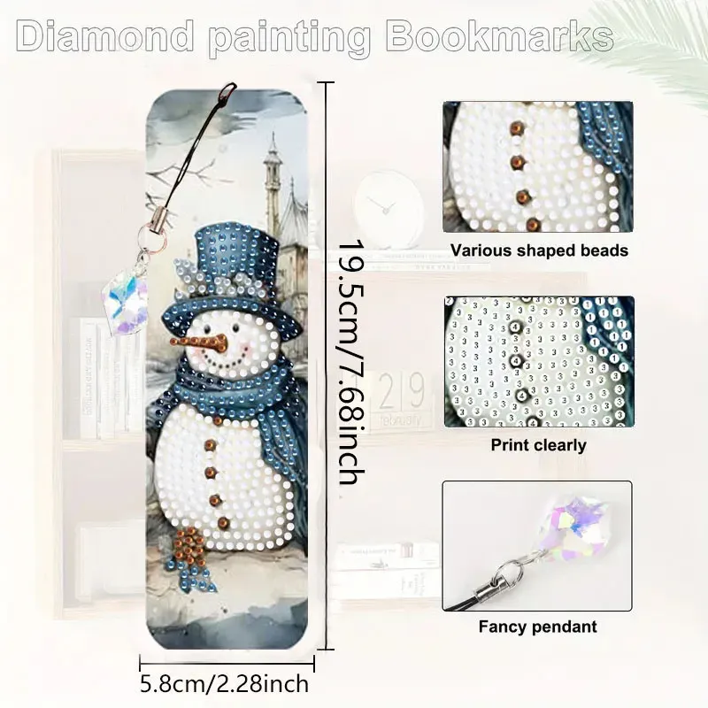 DIY Diamantmalerei Lesezeichen Weihnachtsmotive mit Anhängern