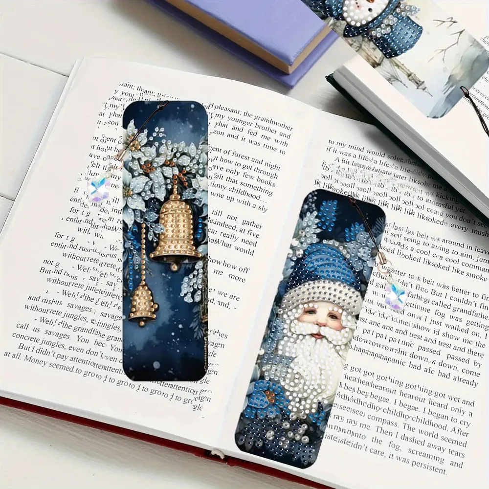 DIY Diamantmalerei Lesezeichen Weihnachtsmotive mit Anhängern