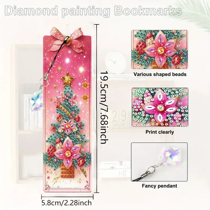 DIY Diamantmalerei Lesezeichen Weihnachtsmotive mit Anhängern