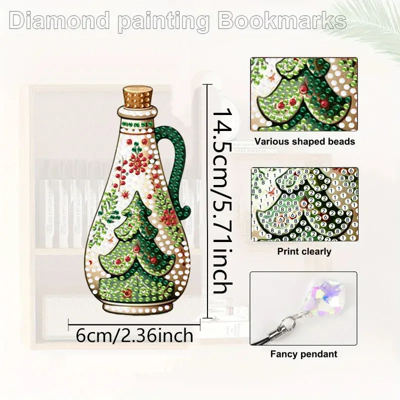 DIY Diamantmalerei Lesezeichen Weihnachtsmuster mit Anhängern