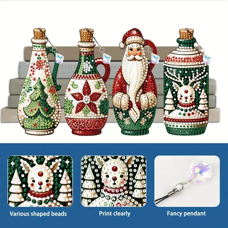DIY Diamantmalerei Lesezeichen Weihnachtsmuster mit Anhängern