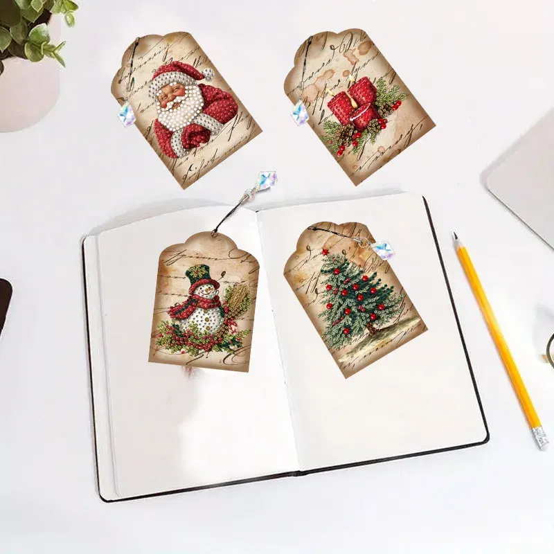 DIY Diamantmalerei Lesezeichen Weihnachtsmuster mit Anhängern