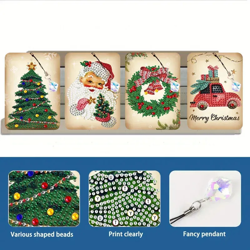 DIY Diamantmalerei Lesezeichen Weihnachtsmuster mit Anhängern