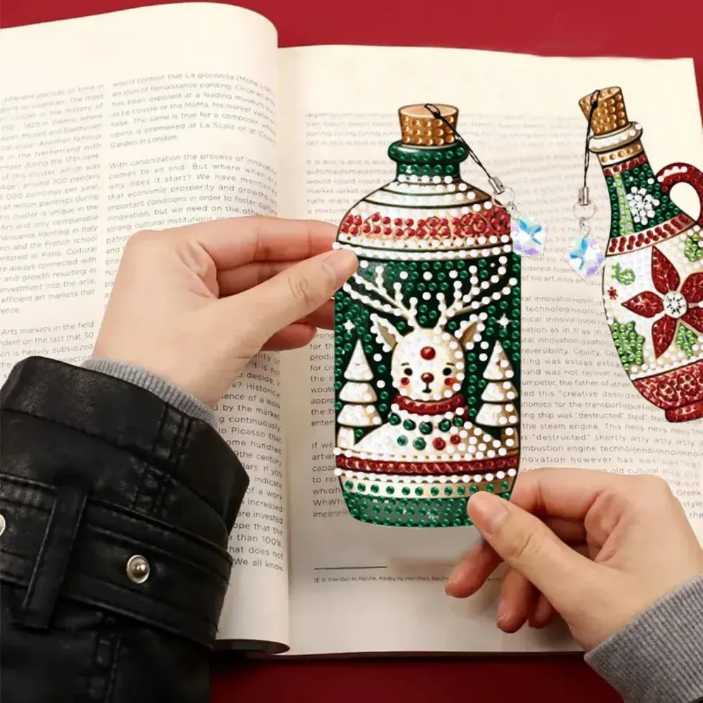 DIY Diamantmalerei Lesezeichen Weihnachtsmuster mit Anhängern