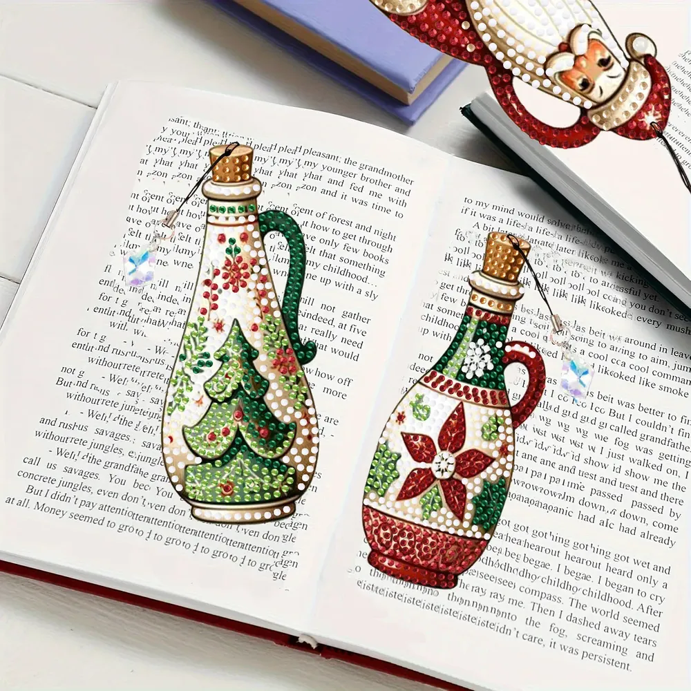 DIY Diamantmalerei Lesezeichen Weihnachtsmuster mit Anhängern