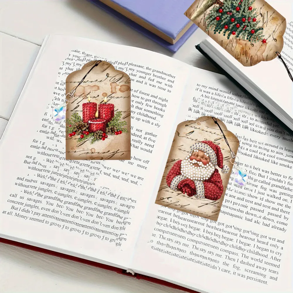 DIY Diamantmalerei Lesezeichen Weihnachtsmuster mit Anhängern