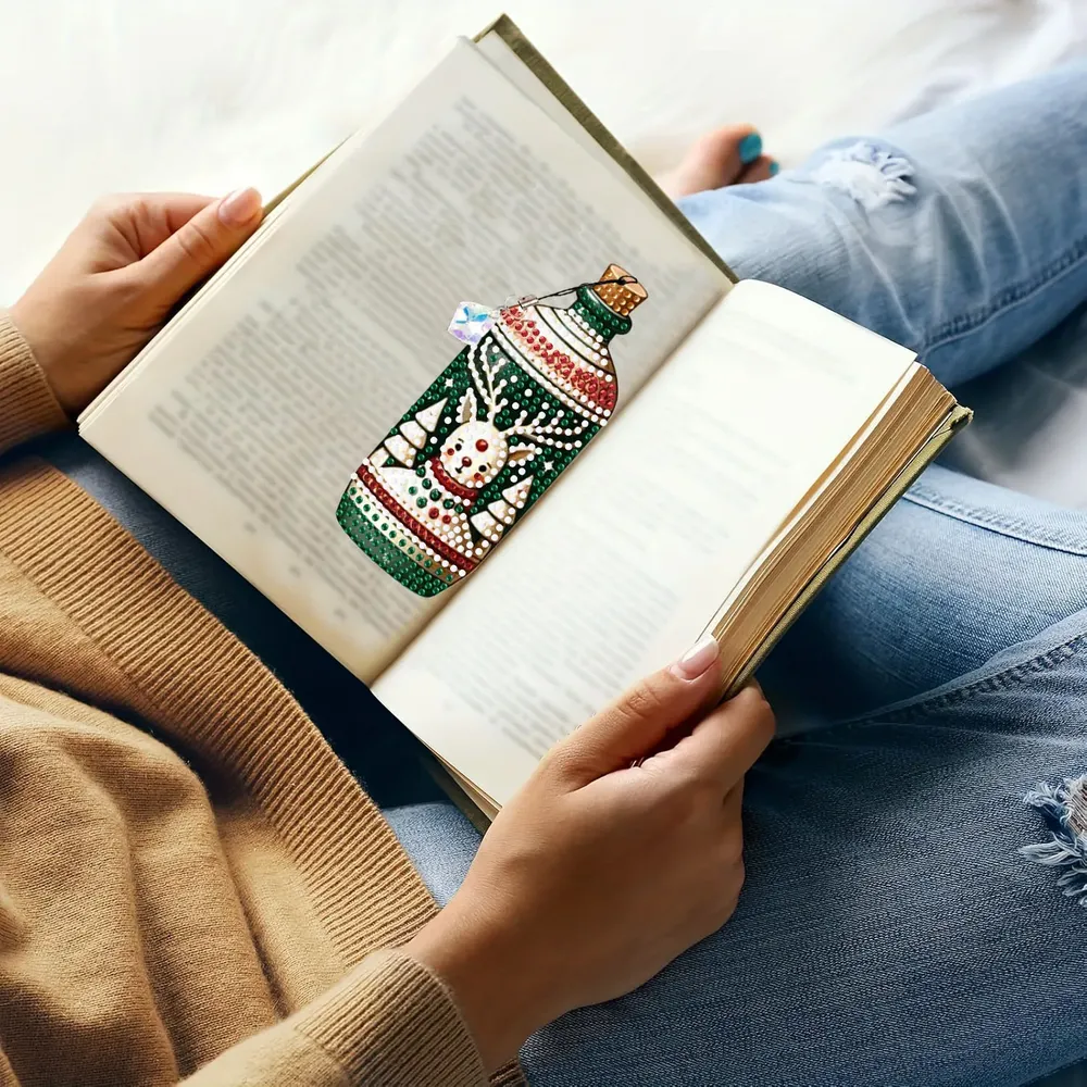 DIY Diamantmalerei Lesezeichen Weihnachtsmuster mit Anhängern