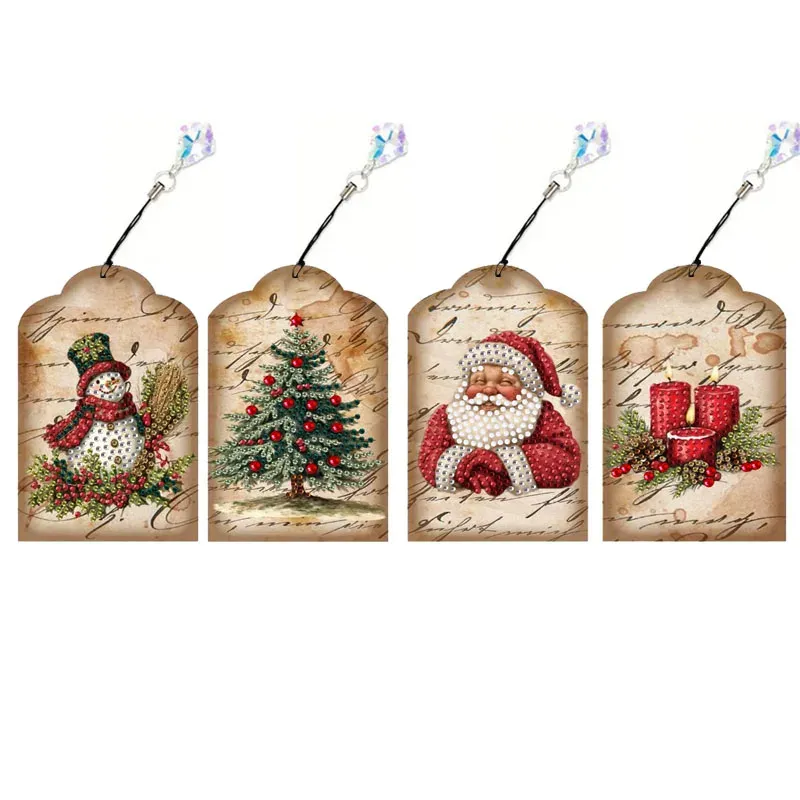 DIY Diamantmalerei Lesezeichen Weihnachtsmuster mit Anhängern