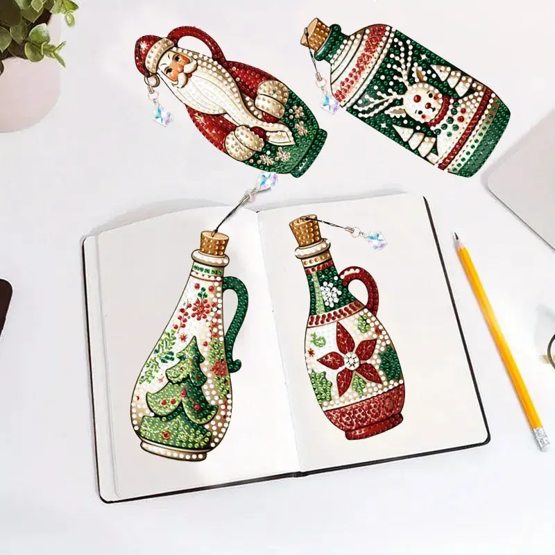 DIY Diamantmalerei Lesezeichen Weihnachtsmuster mit Anhängern