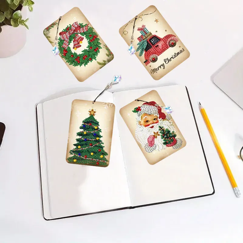 DIY Diamantmalerei Lesezeichen Weihnachtsmuster mit Anhängern