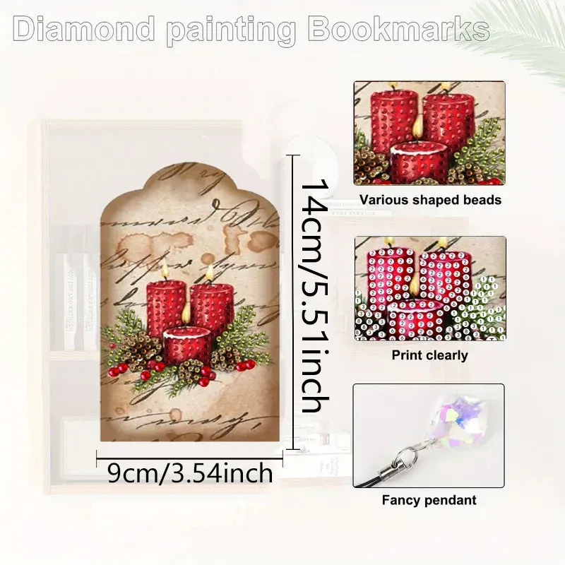 DIY Diamantmalerei Lesezeichen Weihnachtsmuster mit Anhängern