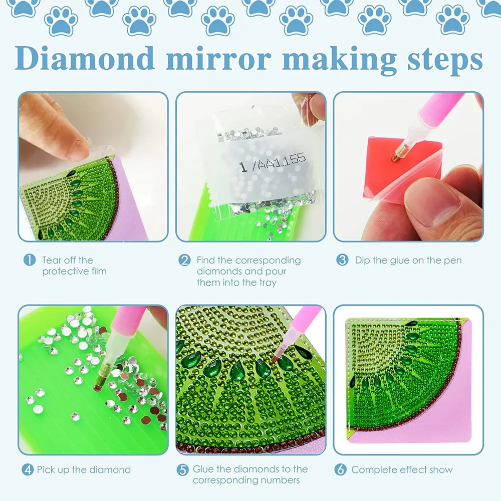 DIY Herz Diamant Kunst Ecke Lesezeichen PU Leder Kristall Strass