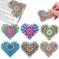 DIY Herz Diamant Kunst Ecke Lesezeichen PU Leder Kristall Strass – Farbe Heart B