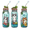 DIY Lesezeichen Diamantmalerei Meerblick Katze Schildkröte Muster – Farbe SQ089