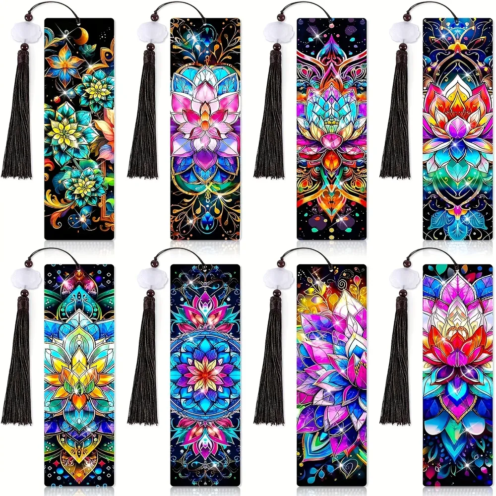 DIY Lotus Diamantmalerei Lesezeichen Set mit Anhängern