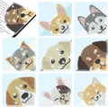 DIY Pfote Diamant Malerei Lesezeichen Ecke PU Leder Kristall Strass – Farbe Dog