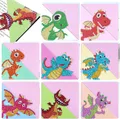 DIY Pfote Diamant Malerei Lesezeichen Ecke PU Leder Kristall Strass – Farbe Dinosaur