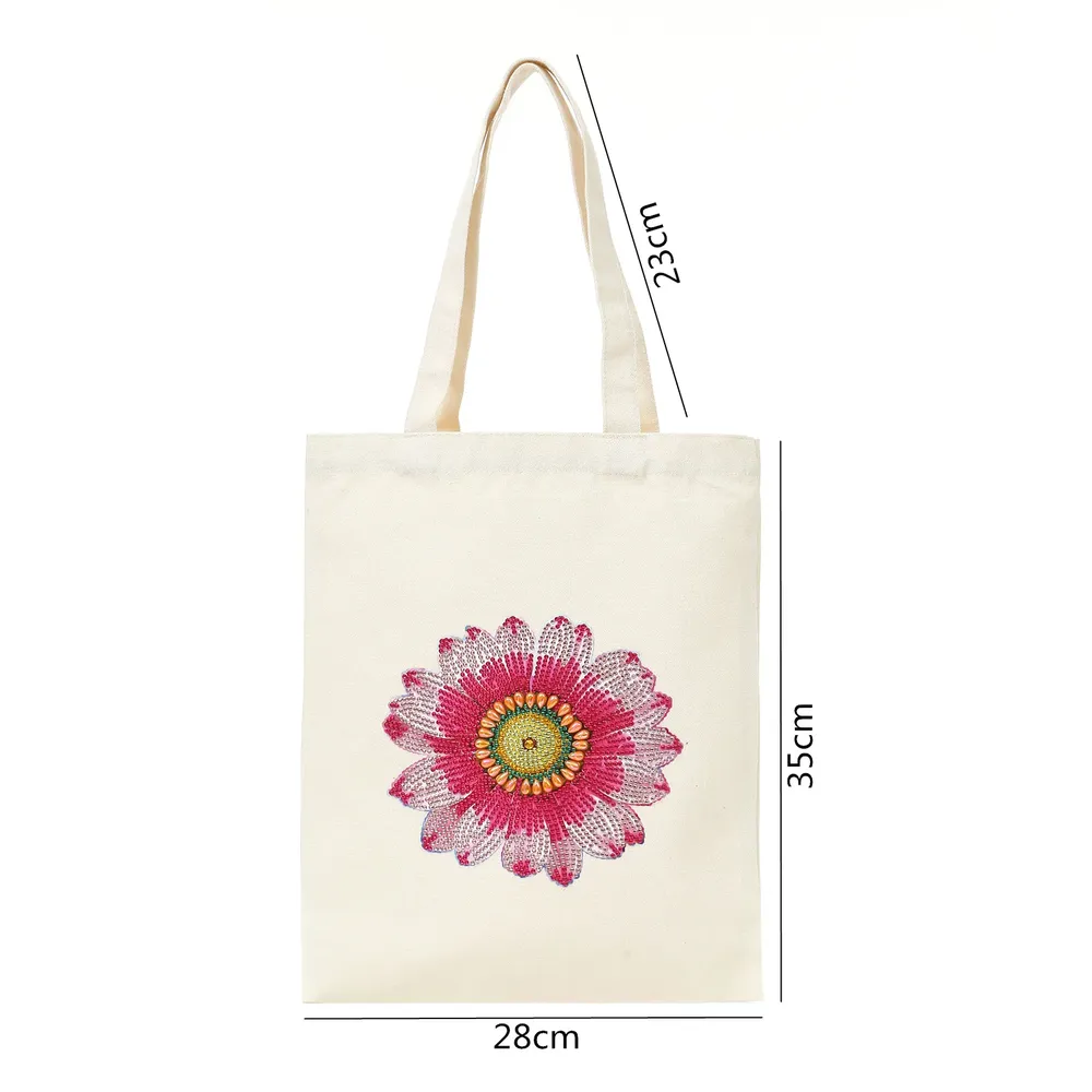 Einkaufstasche Diamantmalerei Blumen Kristall Strass Handtasche