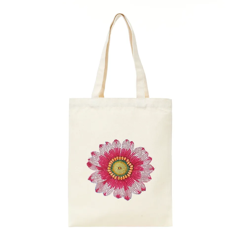 Einkaufstasche Diamantmalerei Blumen Kristall Strass Handtasche