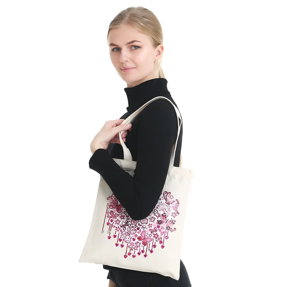 Einkaufstasche Diamantmalerei Schmetterling Kristall Strass Handtasche