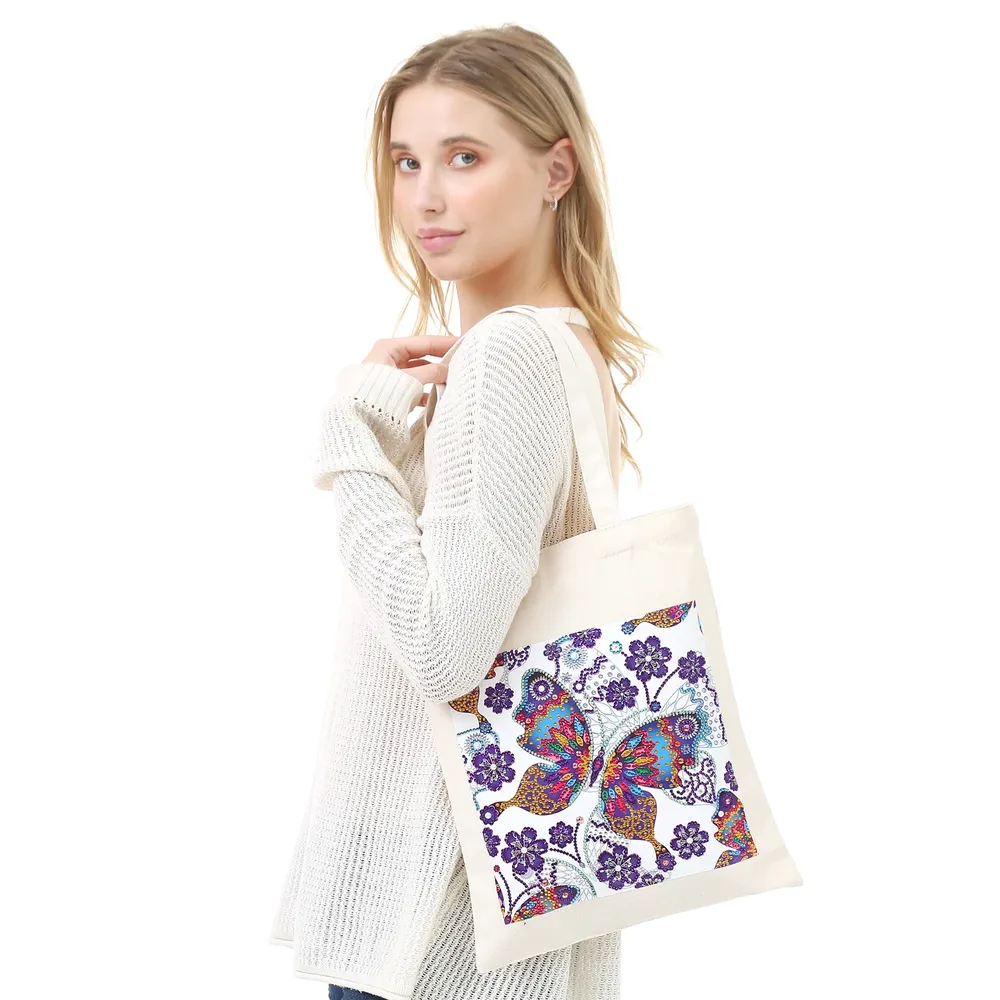 Einkaufstasche Diamantmalerei Schmetterling Kristall Strass Handtasche
