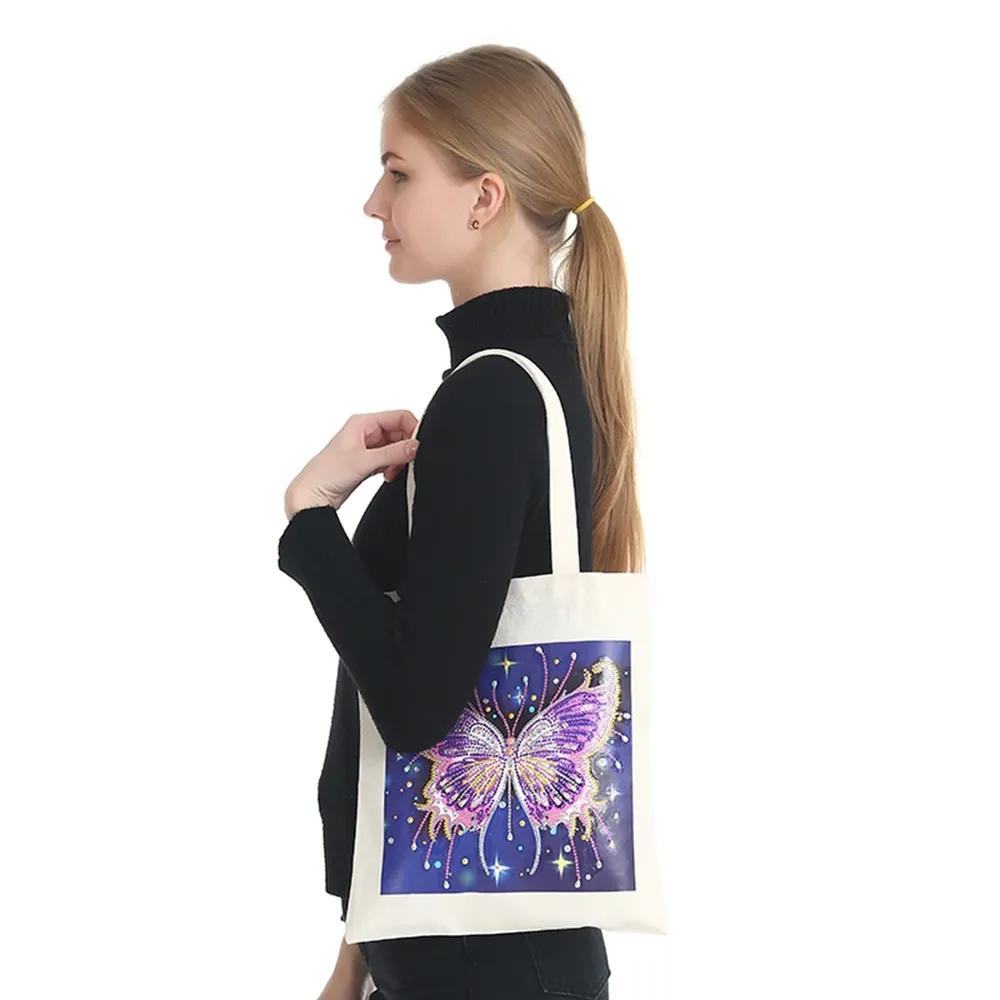 Einkaufstasche Diamantmalerei Schmetterling Kristall Strass Handtasche