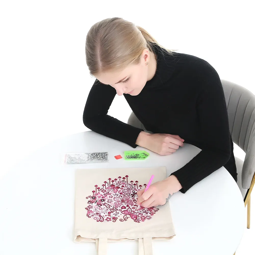 Einkaufstasche Diamantmalerei Schmetterling Kristall Strass Handtasche