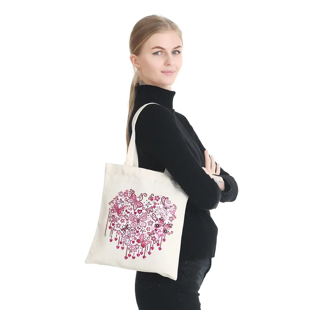 Einkaufstasche Diamantmalerei Schmetterling Kristall Strass Handtasche