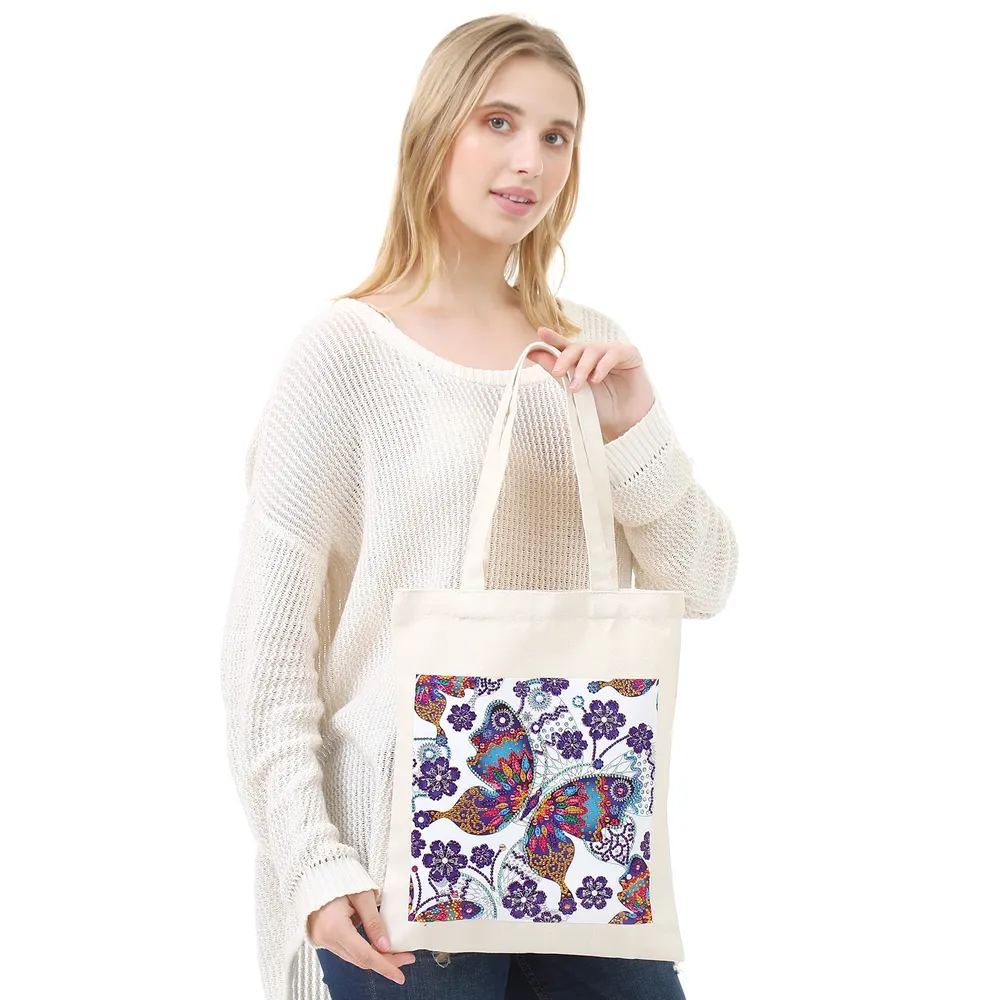 Einkaufstasche Diamantmalerei Schmetterling Kristall Strass Handtasche