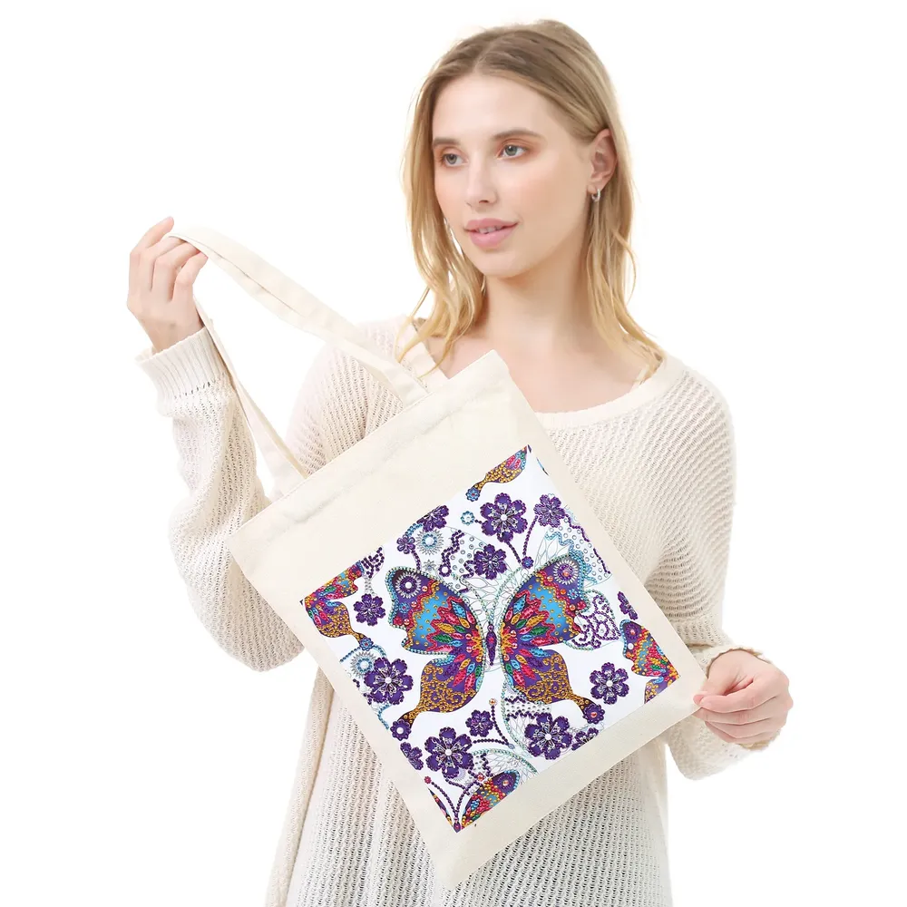 Einkaufstasche Diamantmalerei Schmetterling Kristall Strass Handtasche