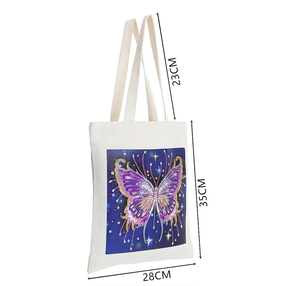 Einkaufstasche Diamantmalerei Schmetterling Kristall Strass Handtasche