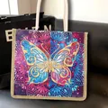 Einkaufstasche Diamantmalerei Schmetterling Kristall Strass Leinentasche – Farbe AA1039