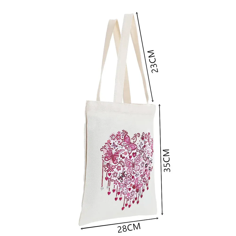 Einkaufstasche Diamantmalerei Schmetterling Kristall Strass Handtasche