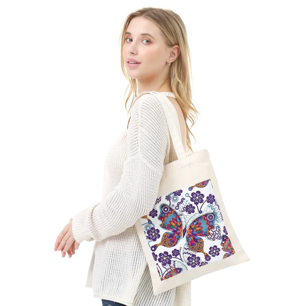 Einkaufstasche Diamantmalerei Schmetterling Kristall Strass Handtasche