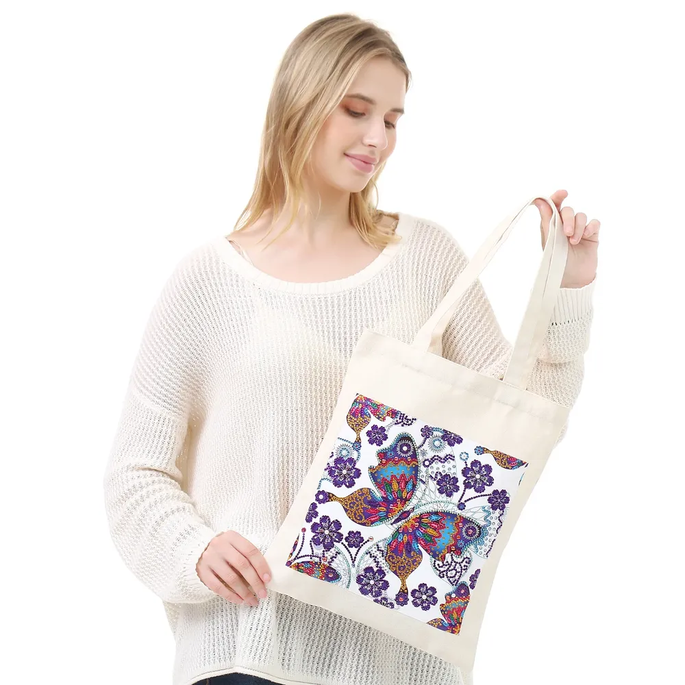 Einkaufstasche Diamantmalerei Schmetterling Kristall Strass Handtasche