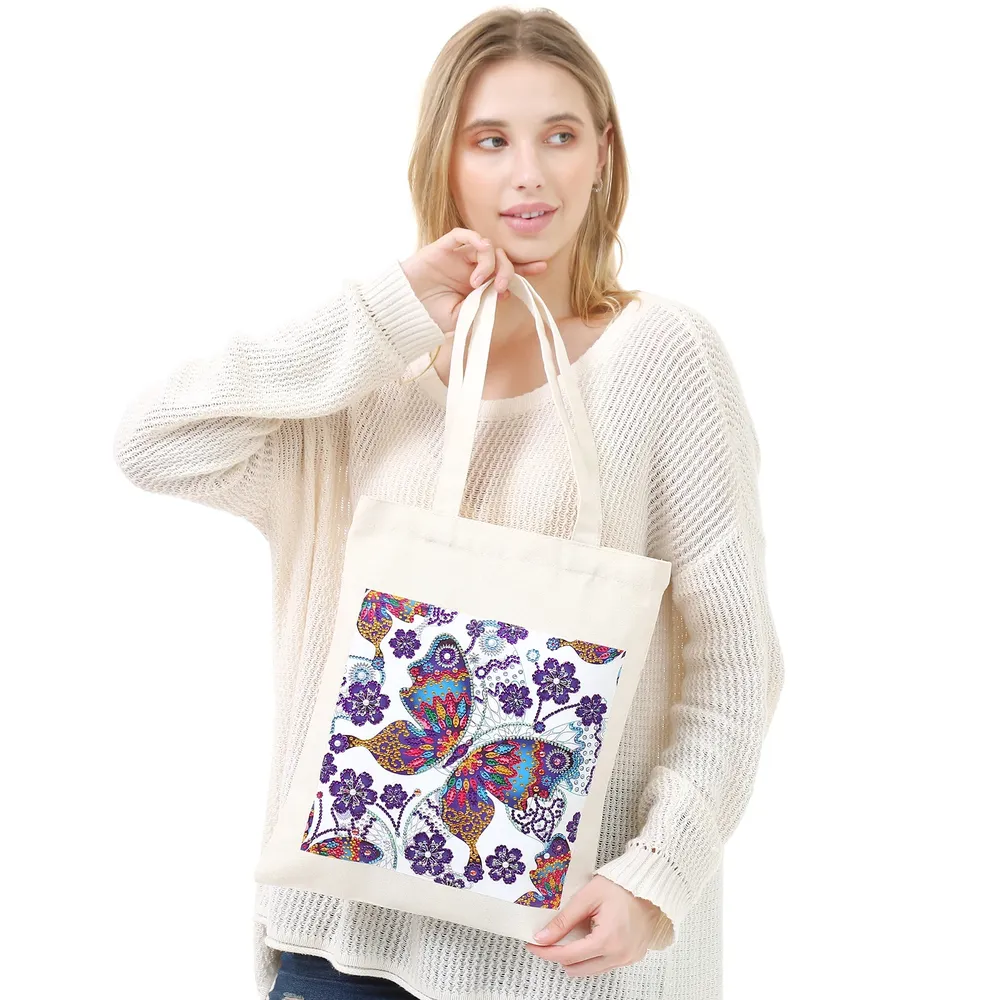 Einkaufstasche Diamantmalerei Schmetterling Kristall Strass Handtasche