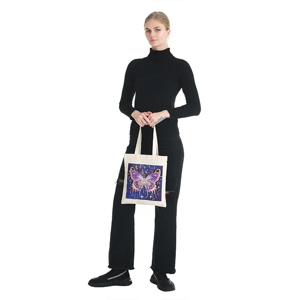 Einkaufstasche Diamantmalerei Schmetterling Kristall Strass Handtasche