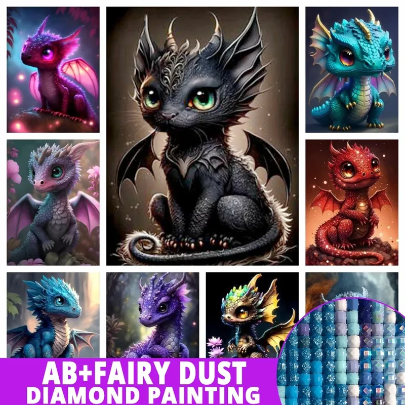 Fee Drachen Diamant Malerei Cartoon Tier Mosaik Stickerei Kinder Geschenk