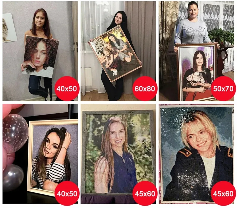Foto Diamant Mosaik Voll Platz Runde Malerei Eigenes Foto Stickerei Kit