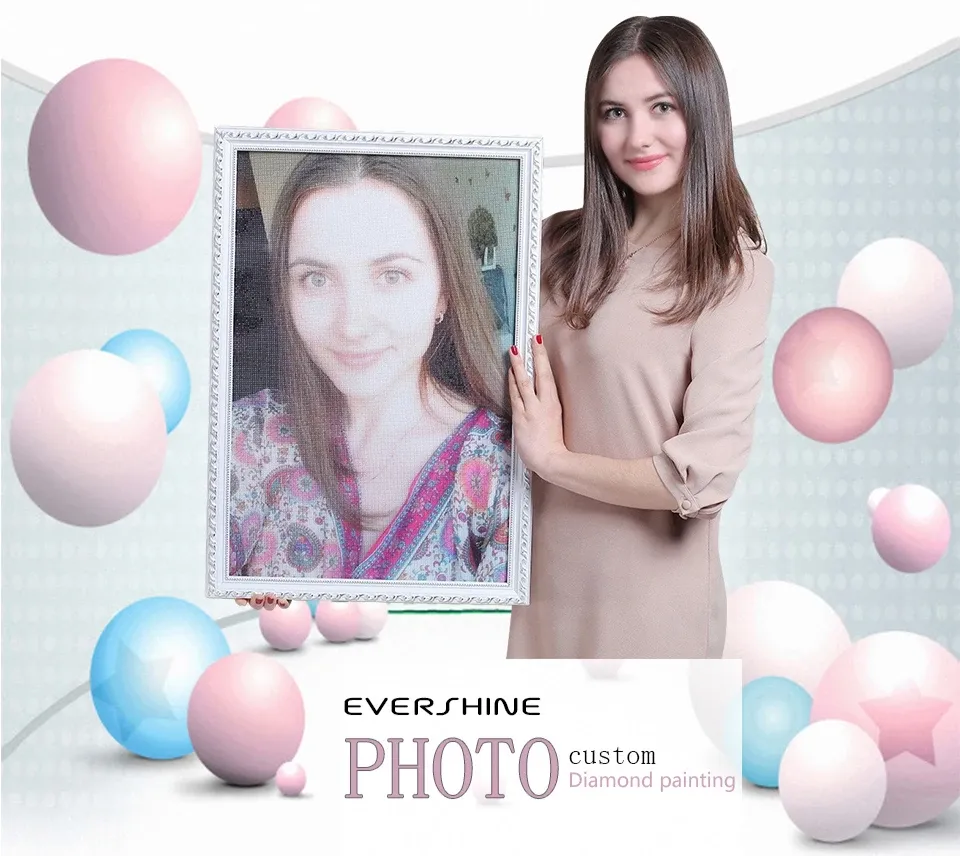 Foto Diamant Mosaik Voll Platz Runde Malerei Eigenes Foto Stickerei Kit