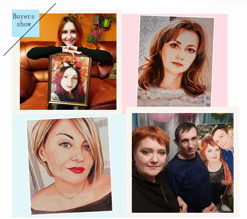 Foto Diamant Mosaik Voll Platz Runde Malerei Eigenes Foto Stickerei Kit