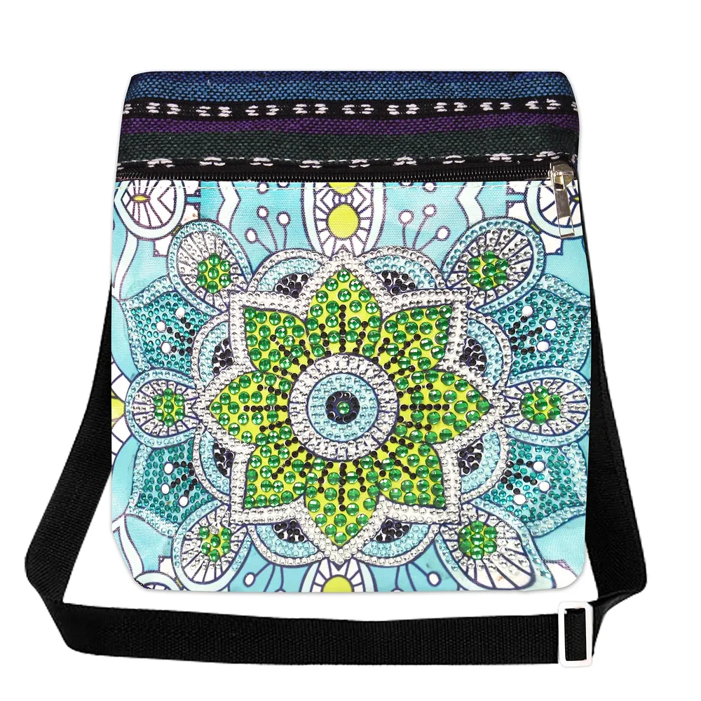 Geldbörse Diamantmalerei Mandalas aus Canvas mit Reißverschluss