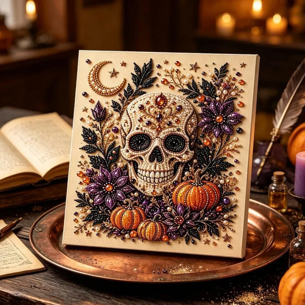 Halloween Geister Diamantmalerei Set für Erwachsene Herbst Wanddeko