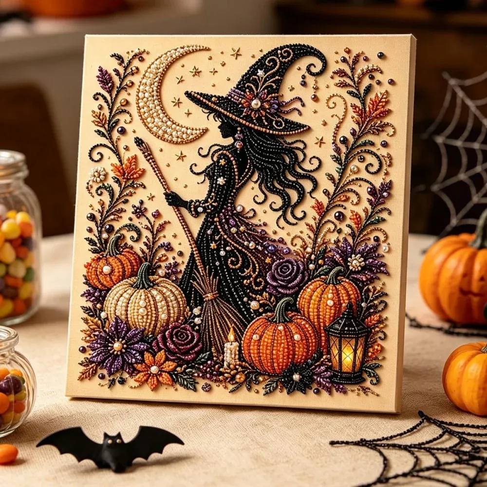 Halloween Geister Diamantmalerei Set für Erwachsene Herbst Wanddeko