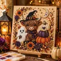 Halloween Geister Kürbis 3D Perlen Kunst DIY Set für Erwachsene – Farbe Hellgrau (F)